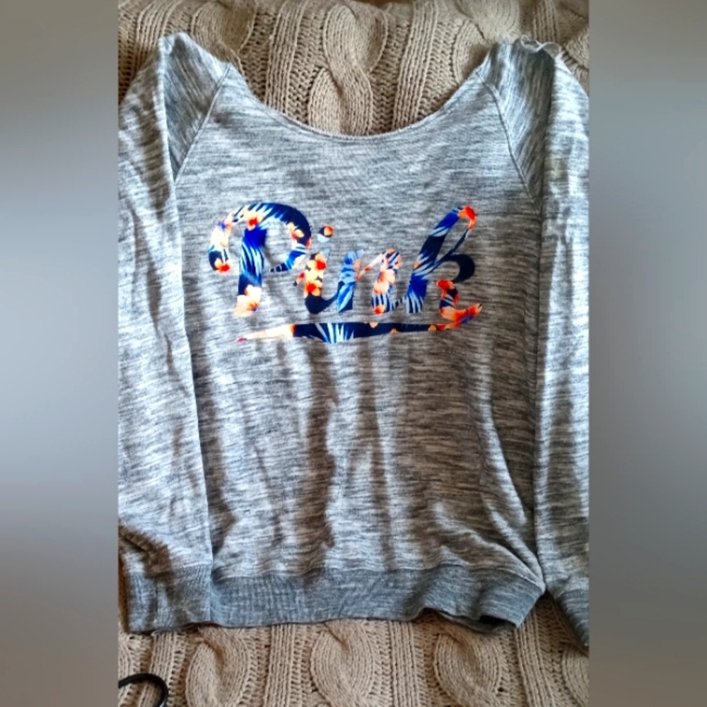 Pink off the shoulder sweatshirt